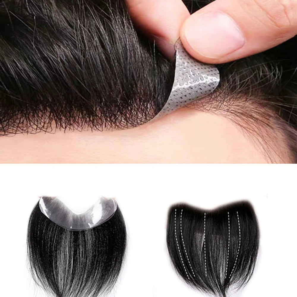 Hair Repair Thin Skin Men Human Hair Line Pu Frontal Piece Hair Patch Toupee