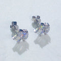 Hot Selling Three Diamond Stones Vvs Baguette Moissanite Earrings Iced Out 925 Silver Diamond Stud Screw Back Earring Women