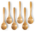 Light Brown Small Soup Dinner Spoon Teaspoon Engrave Logo Schima Wooden Serving Table Spoons for Eating