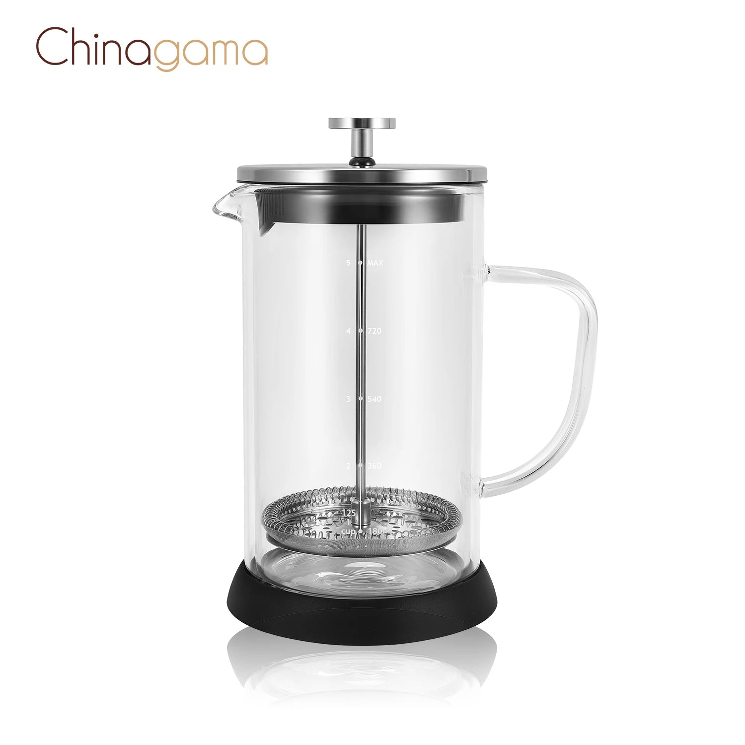 Coffee Plunger 18/8 304 Double Wall Stainless Steel Coffee French Press With Filter 1L