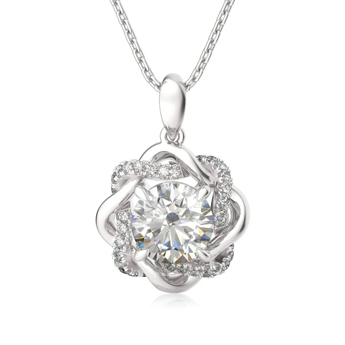 VVS1 D Color 3ct Sterling Silver Wedding Necklace Wholesale Fine Jewelry Joyas Diamond Moissanite Pendant and Chain Women