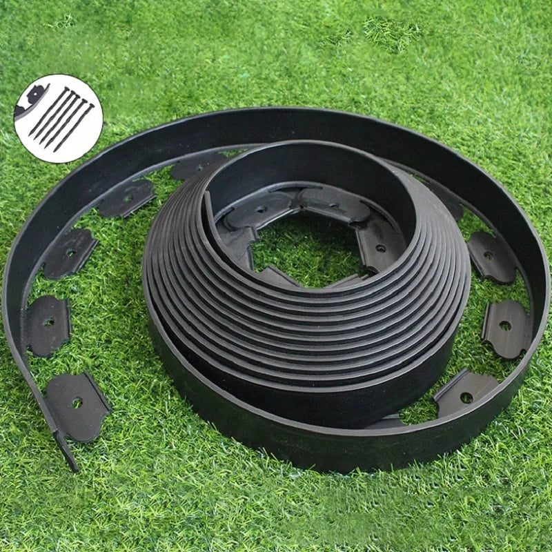 JNZ 10M Flexible Garden Landscape Edging Kit Lawn Grass Fence Belt Plastic Patio Greening Belt Fencing Trellis & Gates