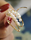 E1761 3-4mm DIY Natural Freshwater Pearl Charm Earrings Mounting Accessory 925 Sterling Silver Gold Plated  Jewelry for Women