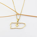 Joyeria Map Puerto Rico 14k Real Gold Necklace Jewelry Joyeria Acero Inoxidable Jewlery Collar De Hombre Moda Jewellery Sets