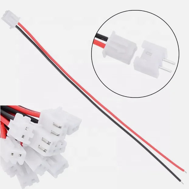 2 Pin JST Plug Connectors Pitch 2.54mm Male+Female Plug Connector Cable Wire 200mm 24AWG for DIY RC Toys Battery Model LED Lamp