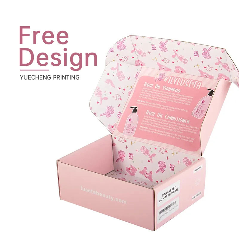 Wholesale Luxury Pink Shipping Corrugated Cardboard Box for Folded Double-faced Matt Lamination Recyclable Face Cream