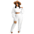 2022 New Arrivals Ladies Autumn Long Sleeves Tassel Outfits Winter Women Two Piece Set