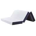 Soft 6 Inch Trifold Memory Foam Folding Mattress Non-Slip Bottom Breathable Mesh Sides Portable Removable Cover Hotels