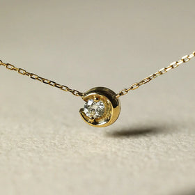 Hot Sale Newest 14K Gold Plating Pure 925 Sterling Silver Single Zircon Crescent Moon Pendant Necklace for Women Girls Jewelry