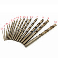 15 Piece 1.5-10mmm35 High Speed Steel with Cobalt Full Ground Roasted Yellow Straight Shank Twist Drill Set Stainless Steel Hole