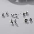 925 Sterling Silver Earrings Rose Retro Wholesale Women's Korean Fashion Earrings a Variety of New Matching