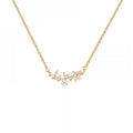 Summer New Simple Exquisite Petal Stainless Steel Flower Pendant Zircon Women Diamond Necklace