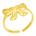Elegant Bow-Shaped Gold Ring - Luxury Design Non-Fading