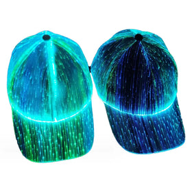 Four Seasons LED Fiber Optic Luminous Duckbill Cap Black and White Outdoor Baseball Performance