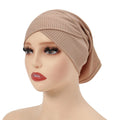 New Malaysia Women's Cotton Modal Cross Hijab Caps Open Back Jersey Muslim Innercap Ethnic Bandana