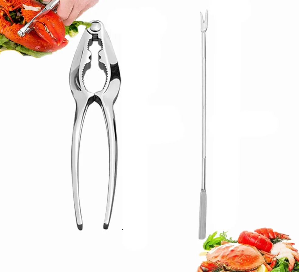 Seafood Tools Set Stainless Steel Lobster Crab Crackers Nut Crackers and Fork Pick Set