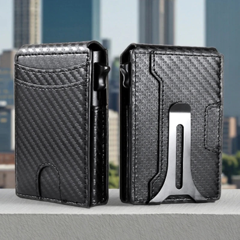 Ultra-Slim Metal Credit Card Holder RFID Protection Wallet for Urban Commutes