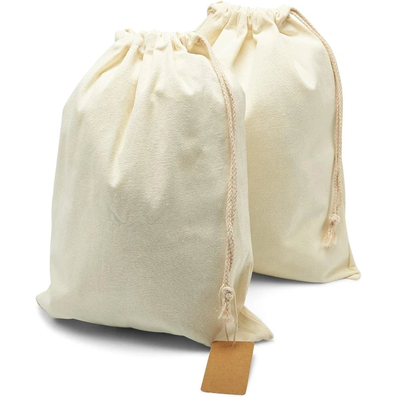 Personalized Custom Drawstring Bags With Logo Round Cotton Canvas Linen Gift Drawstring Dust Bag Canvas Cotton Drawstring Bag