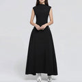 Brand Customization Niche Women's High Waist Banquet Dress Sleeveless Flared Design Maxi Gowns Party Dress Women Lady Elegant