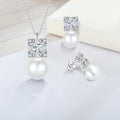 Factory Direct Sale Cz Stone Jewelry Earring Pedant Necklace Silver Jewellery Set for Wedding Gift