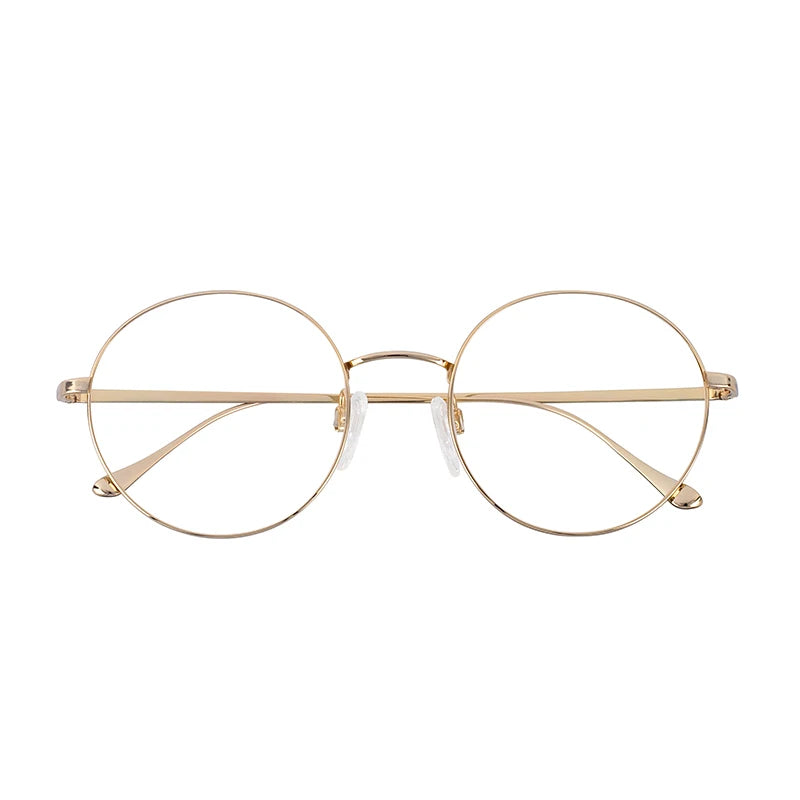 Chic Unisex Titanium Optical Glasses Frame - Retro Round Style with Korean Japan Inspiration Lightweight & Timeless Design