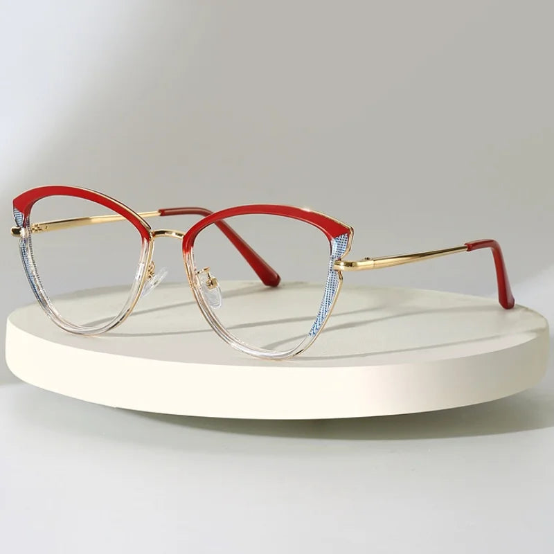 New Spring Fashion Plastic TR90 Anti Blue Light Myopia Glasses Frame Solid AC Lens Color-Matched Leg Mirror Unisex Adult Size