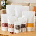 Lebei Packing 2026 Stand Coffee Pouch Black Kraft Paper Reusable Ziplock Window Self-Supporting Stand Bag for Sugar