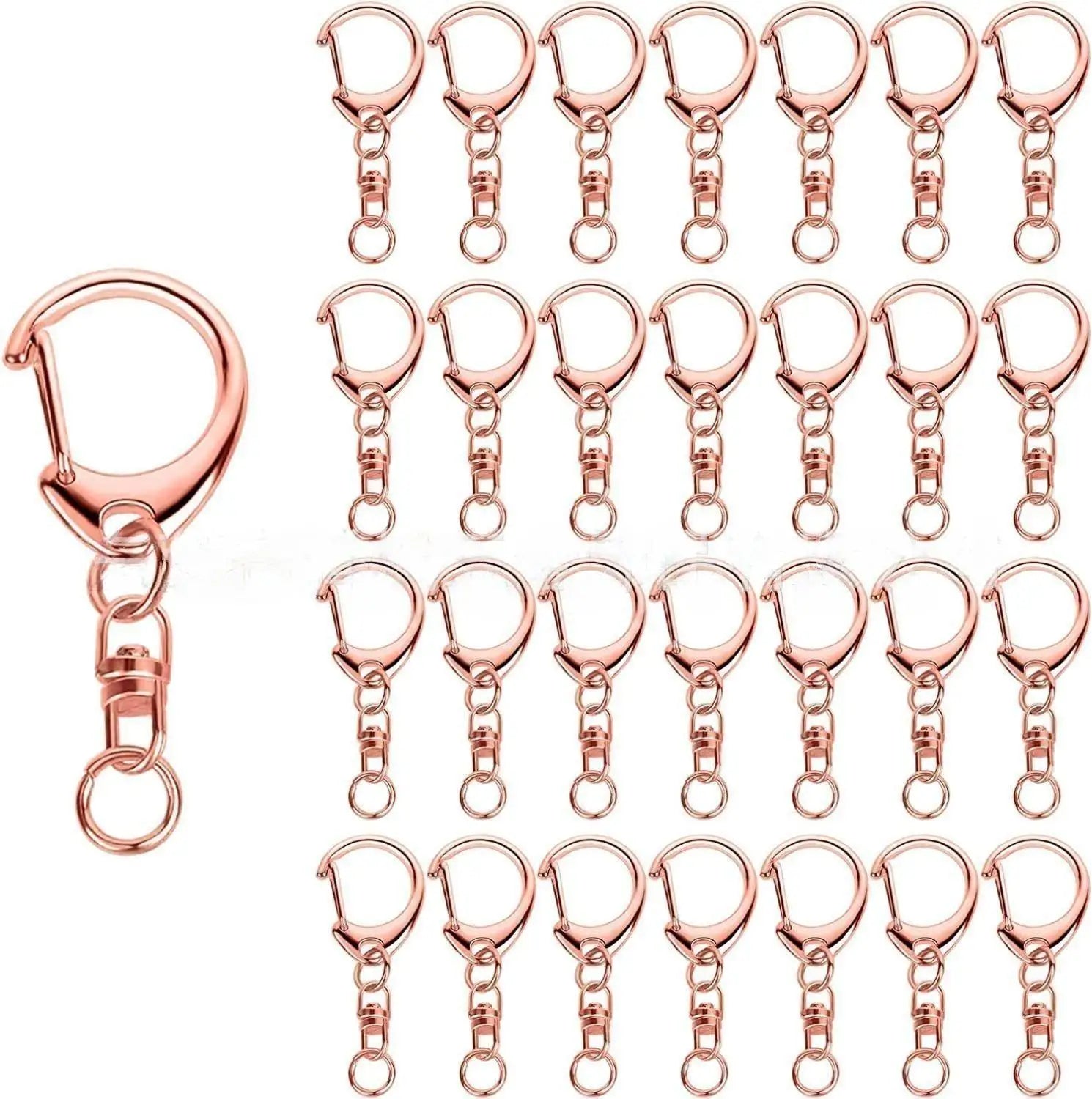Small Zinc Alloy Metal Swivel Snap Hook Clip Connector Key Ring with Chain for Bags Bag Buckles