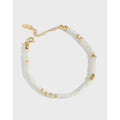 Personalized 925 Sterling Silver Gold Plating Bead and Shell Mini-Tube Beaded Bracelets for Women