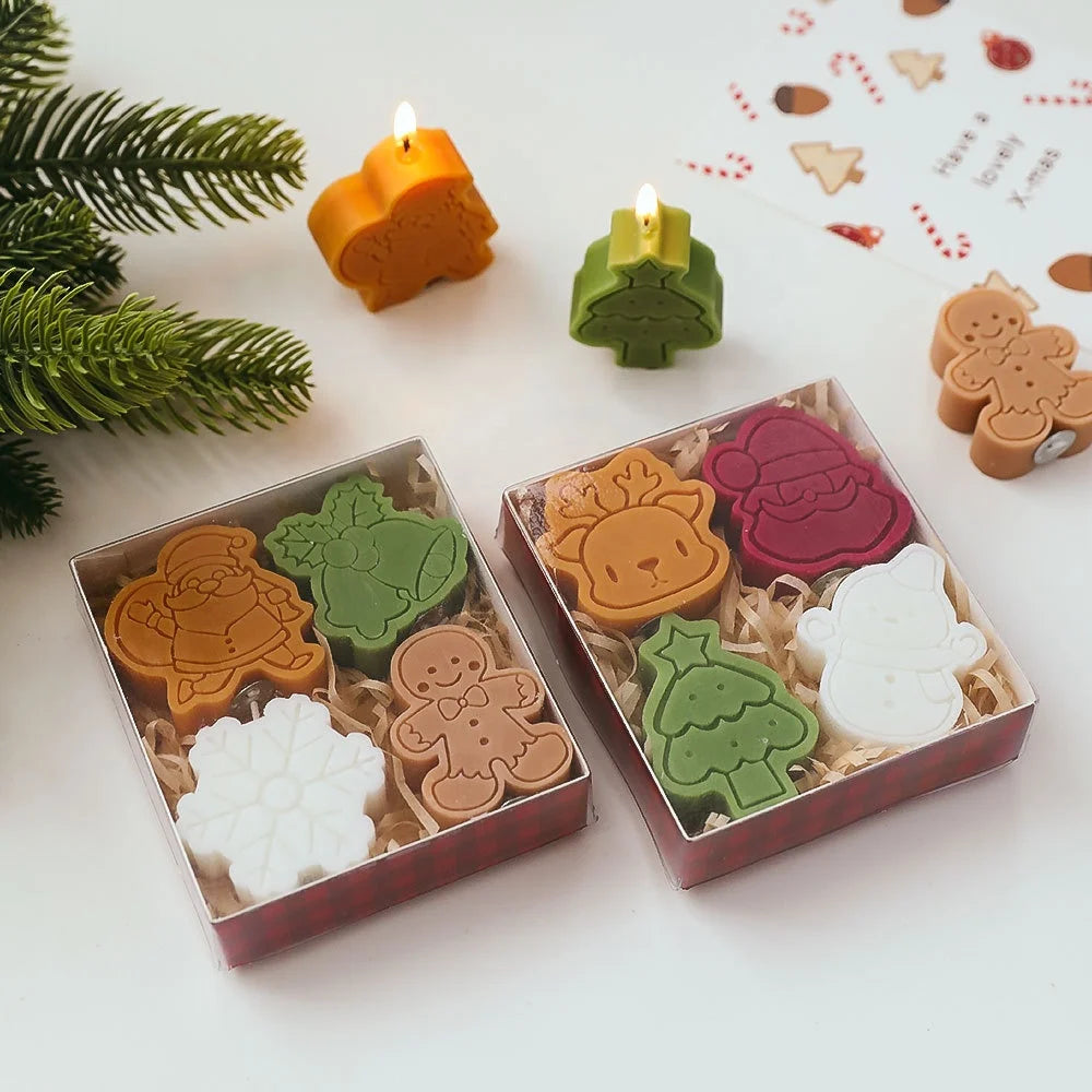 Christmas Scented Candles Wholesale Snowman Gingerbread Man Scented Christmas Candle Gift Sets