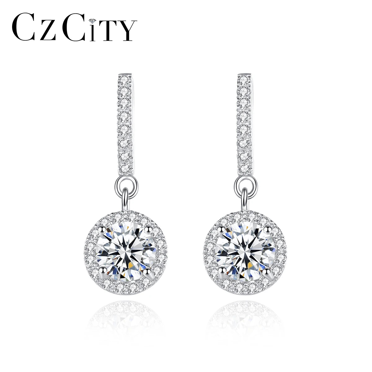 CZCITY Jewelry Moissanite Charm Accessories 2025 Woman Trendy Lady Earing for Girl Diamond Drop Earrings