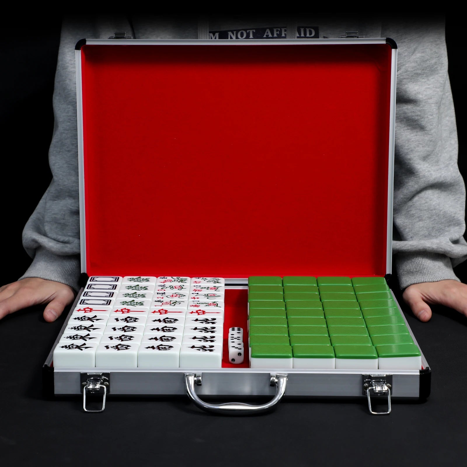 Chinese Board Game Mahjong Sets Wholesale Top Quality Durable Mahjong Set Portable Aluminum Box Mahjong Set