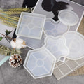 6 Pack Resin Casting Molds Silicone Jewelry Casting Molds Flower Pot Base Coaster Molds Trays for Resin Jewelry DIY Making