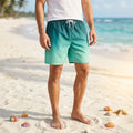 Men's Dark Vintage Style Knee-Length Mid-Waist Elastic Swim Shorts Spandex/Polyester Fabric Waterproof Breathable Quick Dry