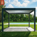 Electric Outdoor Pergola Aluminum Retractable Sun Shade Pergola Motorized Waterproof Gazebo Outdoor Metal Pavilion