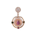 Charming Rose Gold Plated Silver 925 Jewelry Natural Tourmaline Pendant for Women Gifts for Mother's Day