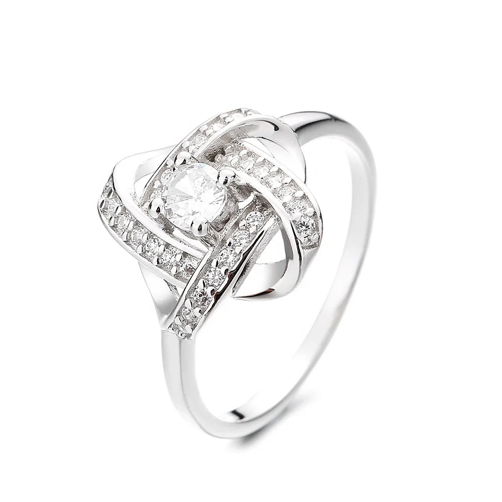 Female Simple Fashion Rings Personality Four-leaf Clover 925 Silver Ring