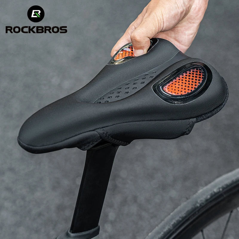 ROCKBROS Mountain Bicycle Saddle Bike Seat Cushion Cover Silicon Soft Bike Seat Cover Cushion Padded Bicycle Gel Saddle