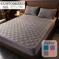 Custom Solid Plain Crystal Velvet Fleece Reactive Printing Dyeing Padded Quilted Waterproof Mattress Cover Bed Mat Protector