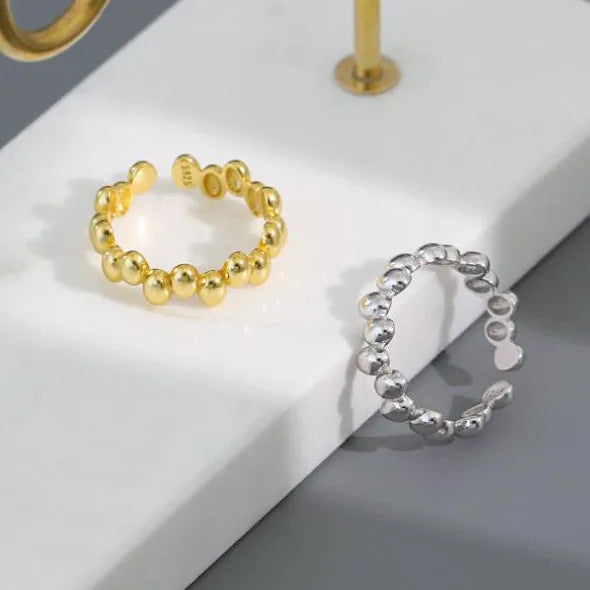 New Design S925 Sterling Silver Simple Style Small Circle Geometry 925 Ringent Ring Women JA543