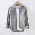 New Stylish Men Daily Wear  Long Sleeve Good Quality Eco-friendly Casual Loose 100% Linen Shirts for Men