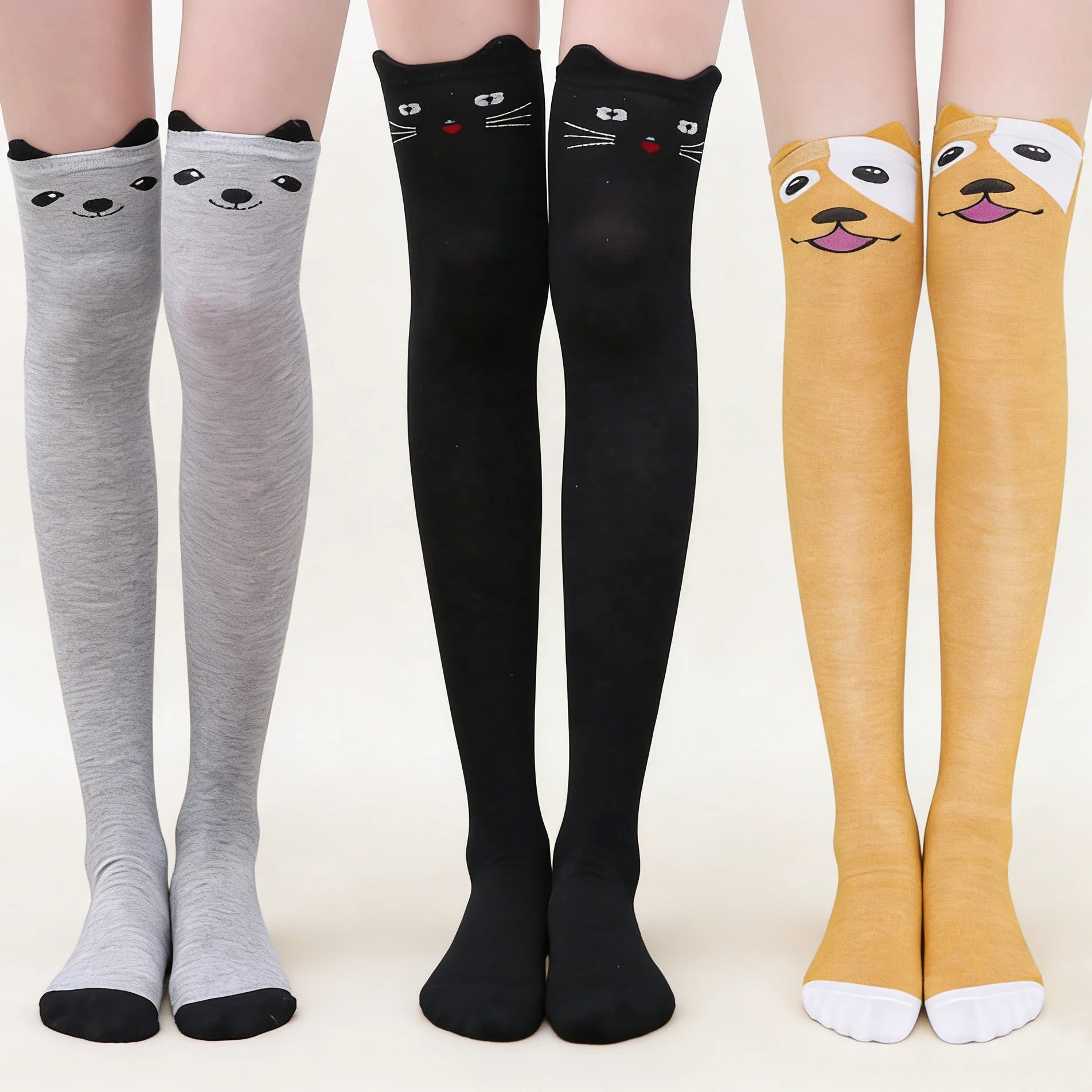 Wholesale Extra Long Stock Socks With Cute Animal Over the Knee Thigh High Socks for Women