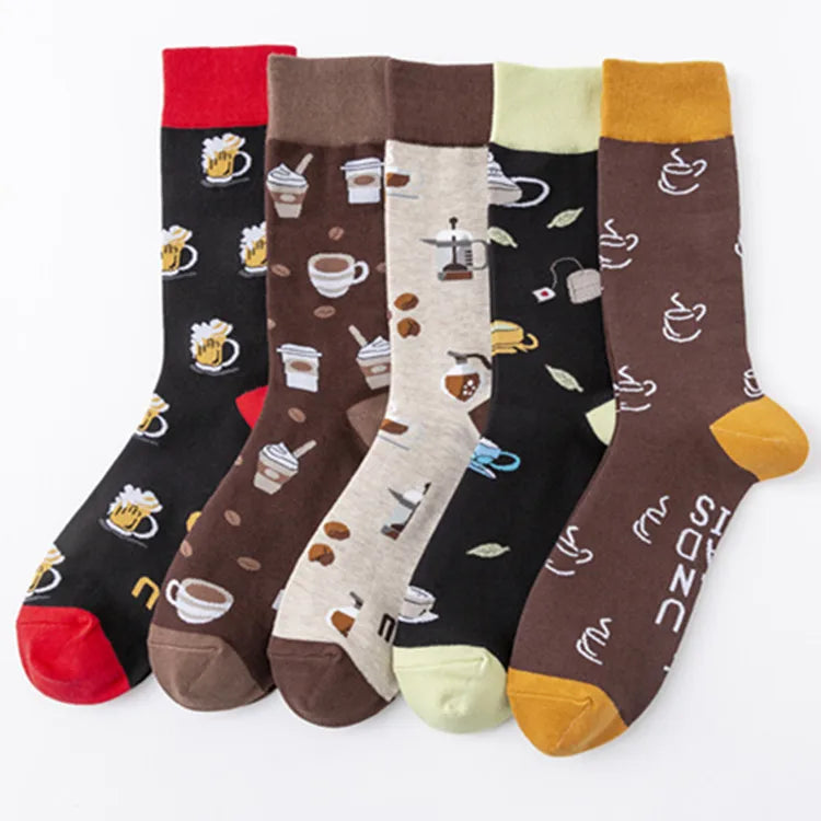 Custom Men Cotton Casual Knitted Socks Men Funny Letter Breathable Socks Size 41-46