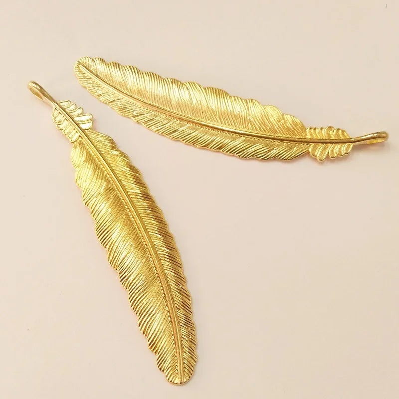 Metal Feather Bookmark  Gold Retro Craft Student Stationery Teacher Gift