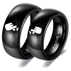 Anillos De Hombre Acero Inoxidable Stainless Steel Ring for Boy and Girl I Love You Love Couple Ring Titanium Steel Finger Ring