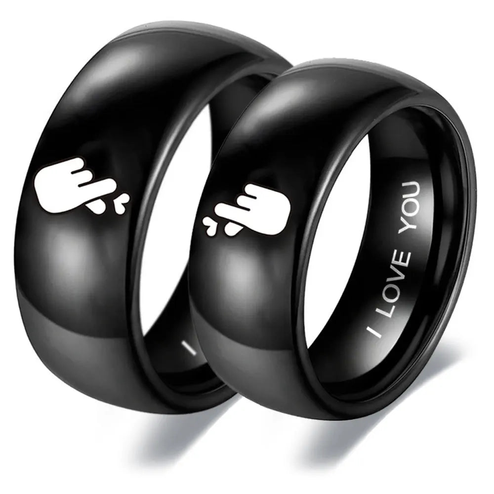 Anillos De Hombre Acero Inoxidable Stainless Steel Ring for Boy and Girl I Love You Love Couple Ring Titanium Steel Finger Ring