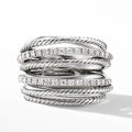 Rope Custom Fine Jewelry Diamond Silver Color Wedding Engagement Ring Exquisite Micro Set Zircon Ring