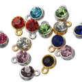100pcs Colorful Birthstone Birth Stone Charms Rhinestone Birthdaystone Pendants DIY Handmade Making Findings Necklace Bracelet