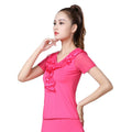 Wholesale New Ruffled V-neck Short Sleeve Plus Size M-4xl Women's Blouses T-shirt Top