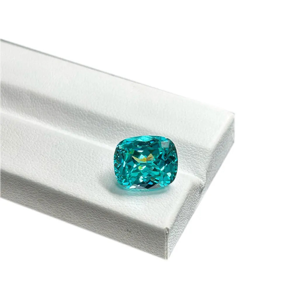Elongated Cushion Lab Created Green Paraiba Diamond Loose Gemstone Per Carat Price
